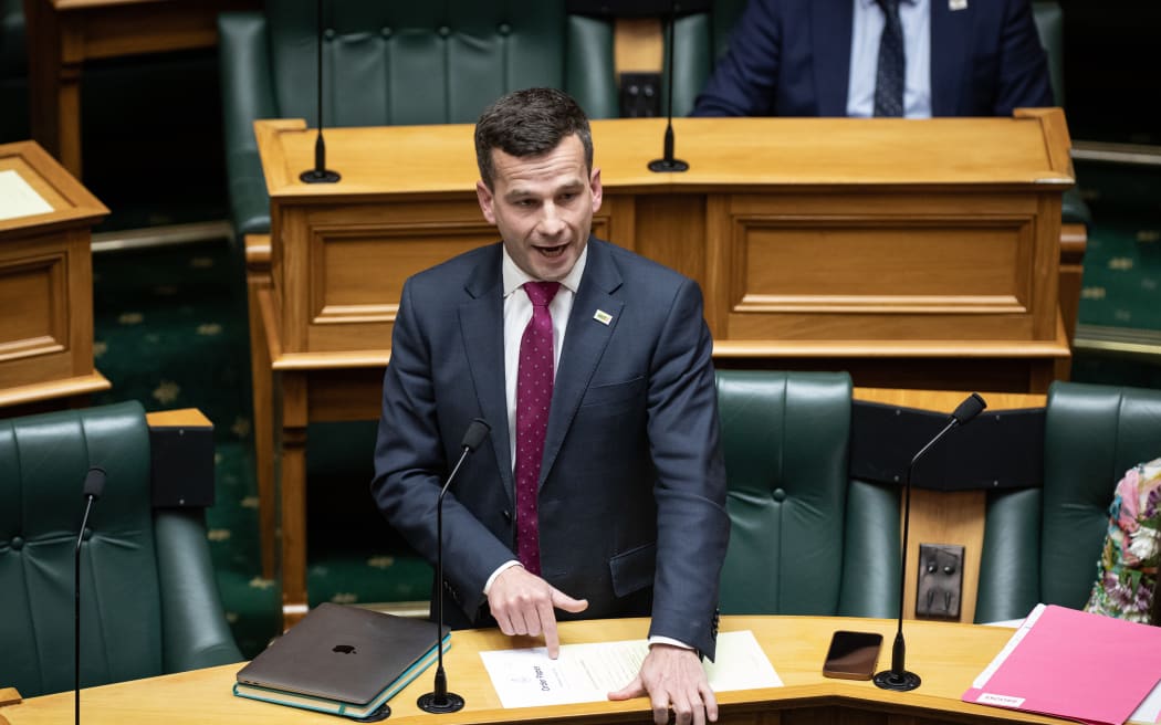 ACT leader David Seymour makes a point during the weekly general debate
