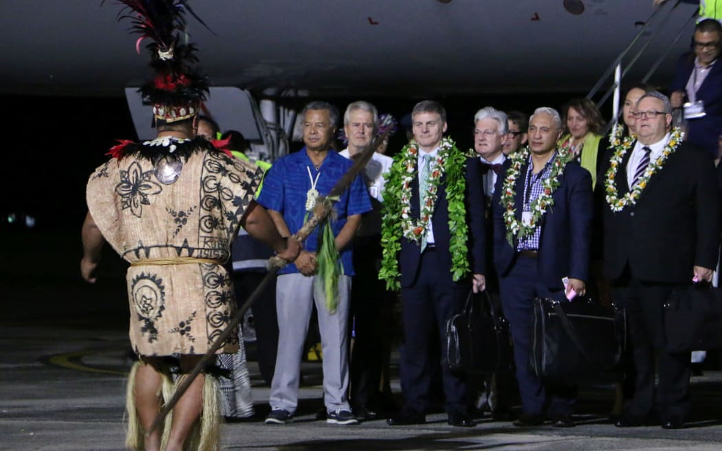New Zealand's PM arrives in Rarotonga.