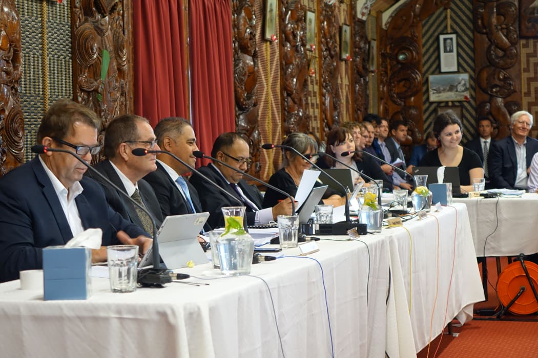 The Māori Affairs Select Committee at Owae Marae, Waitara.