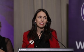 Prime Minister Jacinda Ardern at the Parliament suffrage event.