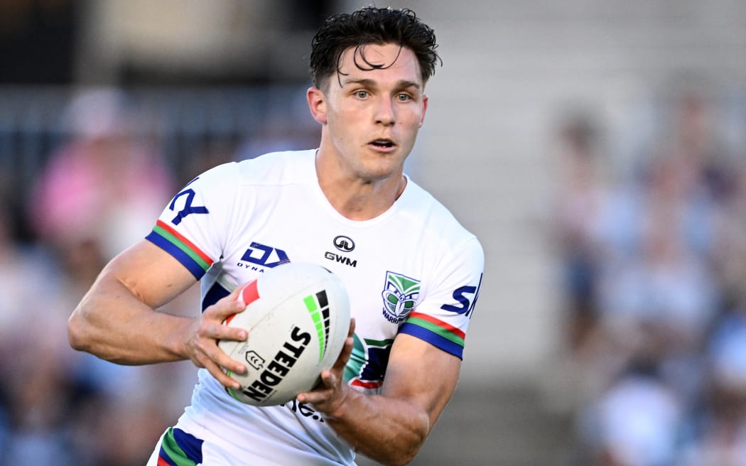 Luke Metcalf of the Warriors runs the ball during the NRL Pre-Season Challenge.