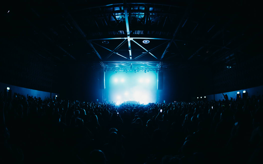 The crowd at Basement Jaxx's concert at Christchurch's Te Pae convention centre on Thursday, 30 March, 2023.