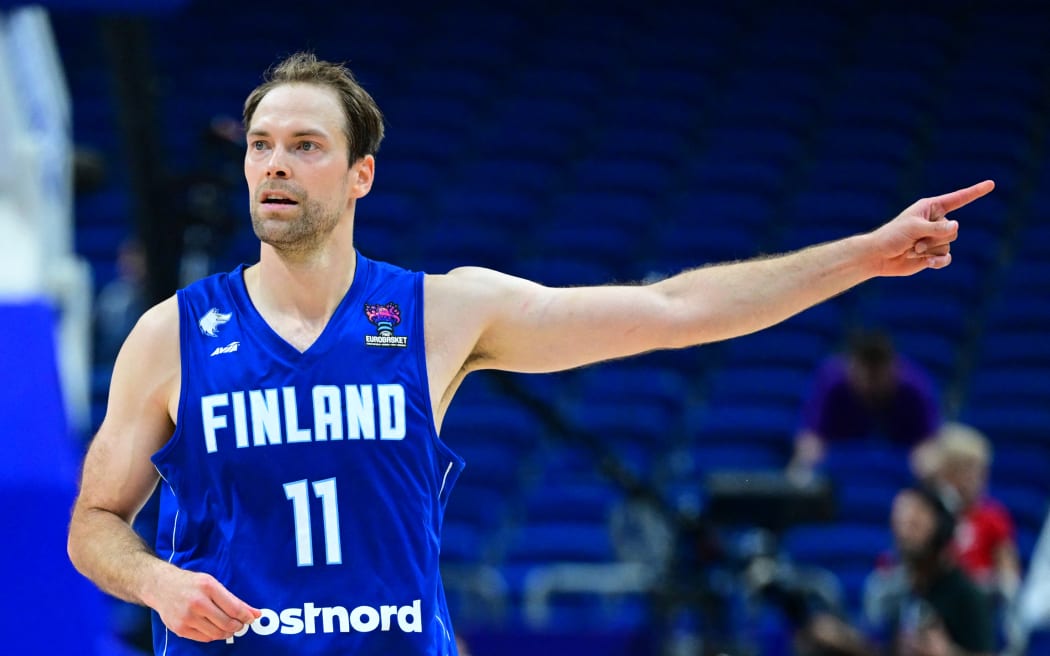Petteri Koponen, who has been named as new coach of the New Zealand Breakers, playing for Finland during the 2022 European Championships in Berlin.
