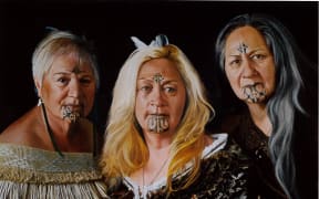 Whanganui artist Andre Bronnimann's 'Sisters' (featuring Te Rawanake, Inahaa Te Urutahi Waikerepuru and Ria Wihapi Waikerepuru) has won the 2016 Adam Portraiture Award.