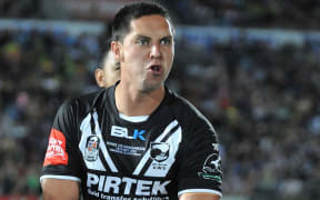 The Kiwis' back Gerard Beale.