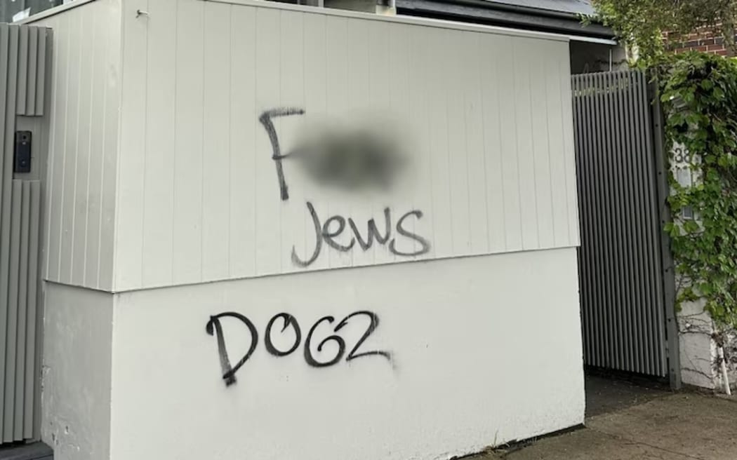 Offensive graffiti, was found in Sydney on a synagogue and house, on 11 January 2024.
