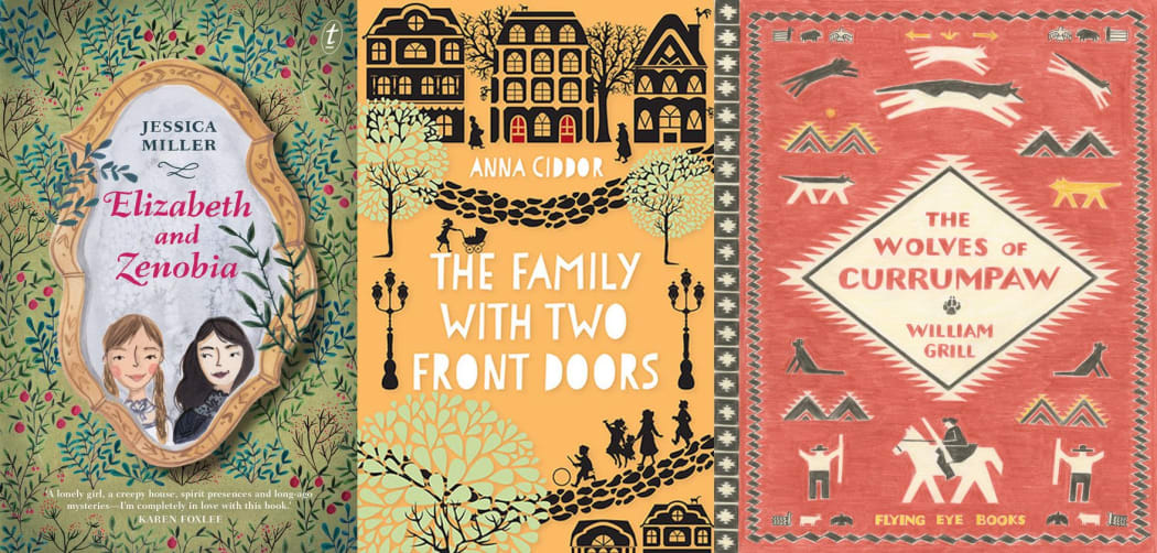 Covers of: The Wolves of Currumpaw by William Grill; The Family with Two Front Doors by Anna Ciddor; Elizabeth and Zenobia by Jessica Miller.