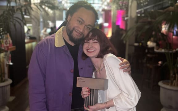 Taite Music Prize 2024 winner Vera Ellen with album producer Ben Lemi.