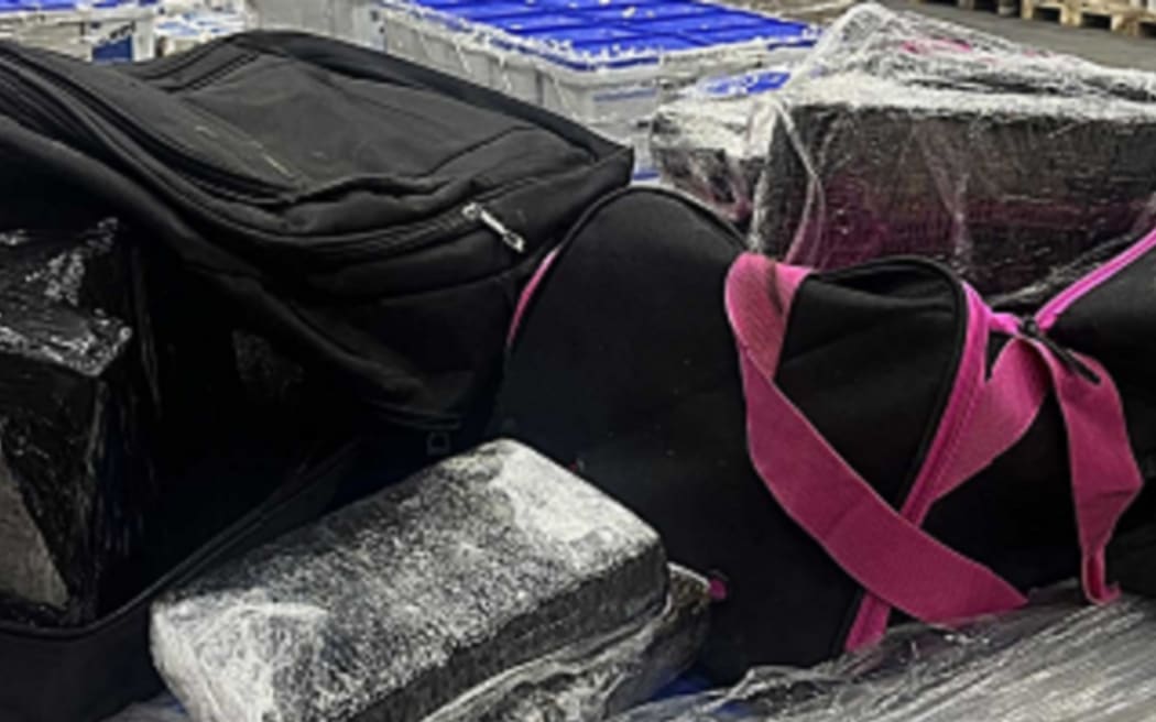 Five duffle bags stacked with bricks of cocaine valued at close to $30 million were found in Mt Wellington.