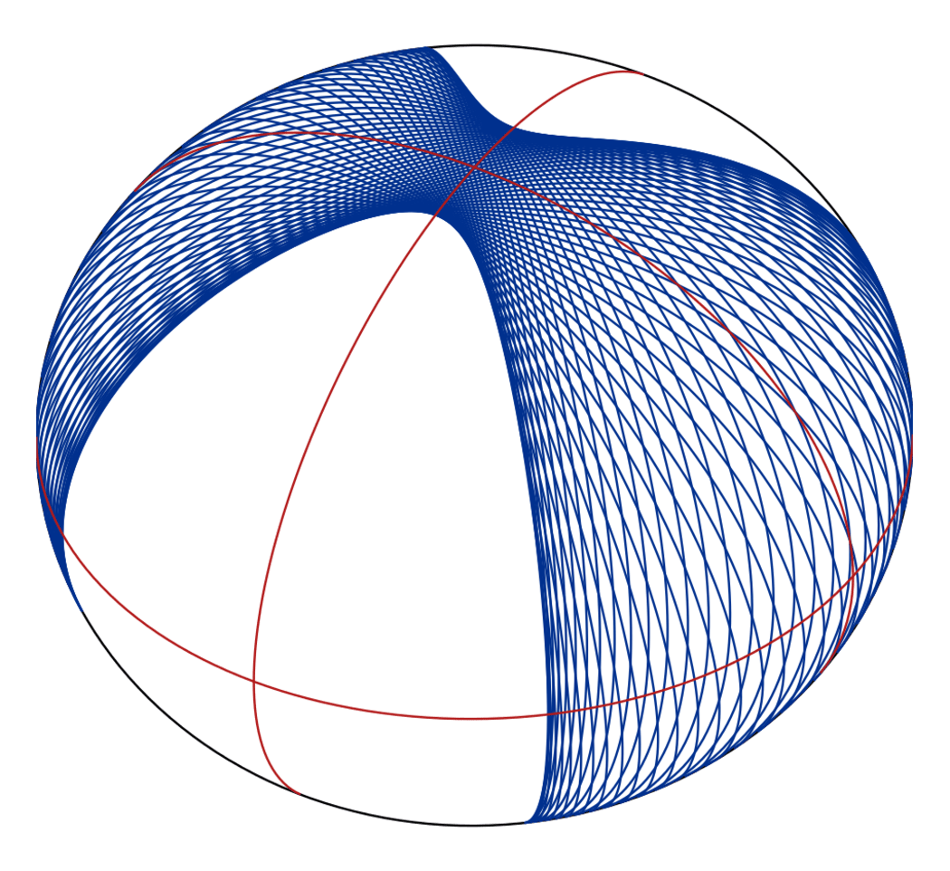 Transpolar geodesic on a triaxial ellipsoid