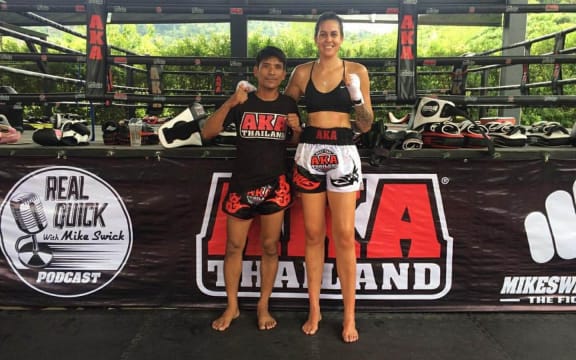 Northern Stars shooter Paula Griffin training Muay Thai in Thailand