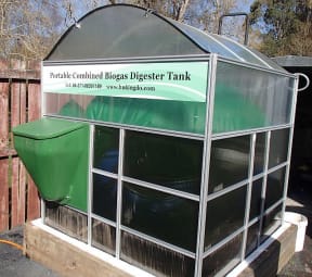Kaika Energy's urban biodigestor is housed in a heated greenhouse.