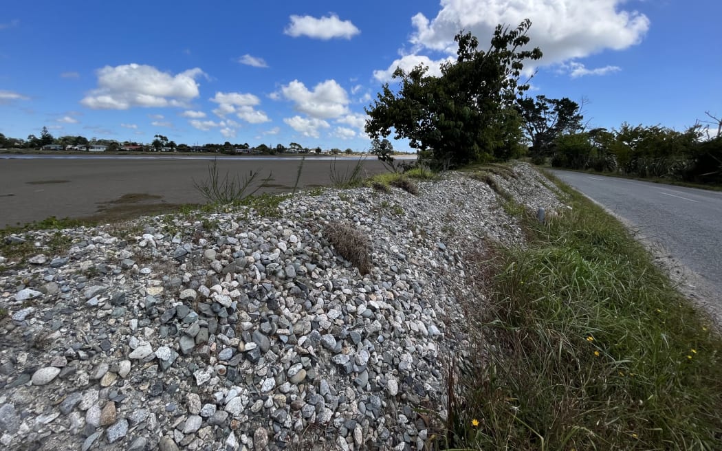 A temporary bund erected after the July 2021 is all that is keeping the Orowaiti River out of the Snodgrass Road area at Westport. It was bolstered as the February 2022 event happened, saving the area from substantial damage.
