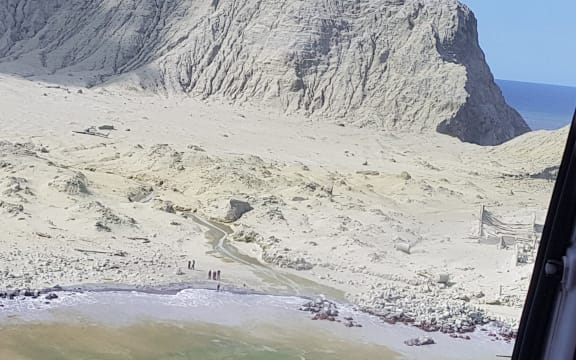 A picture taken on White Island by search and rescue teams after it erupted on 9 December.