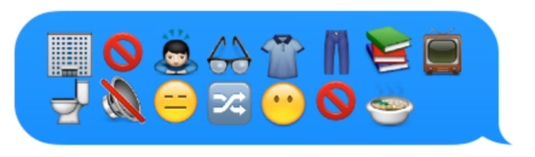 iPhone screenshot of emoji showing convicted murderer Phillip Smith's hunger strike in prison