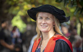 Wendy O'Brien graduating with her doctorate.