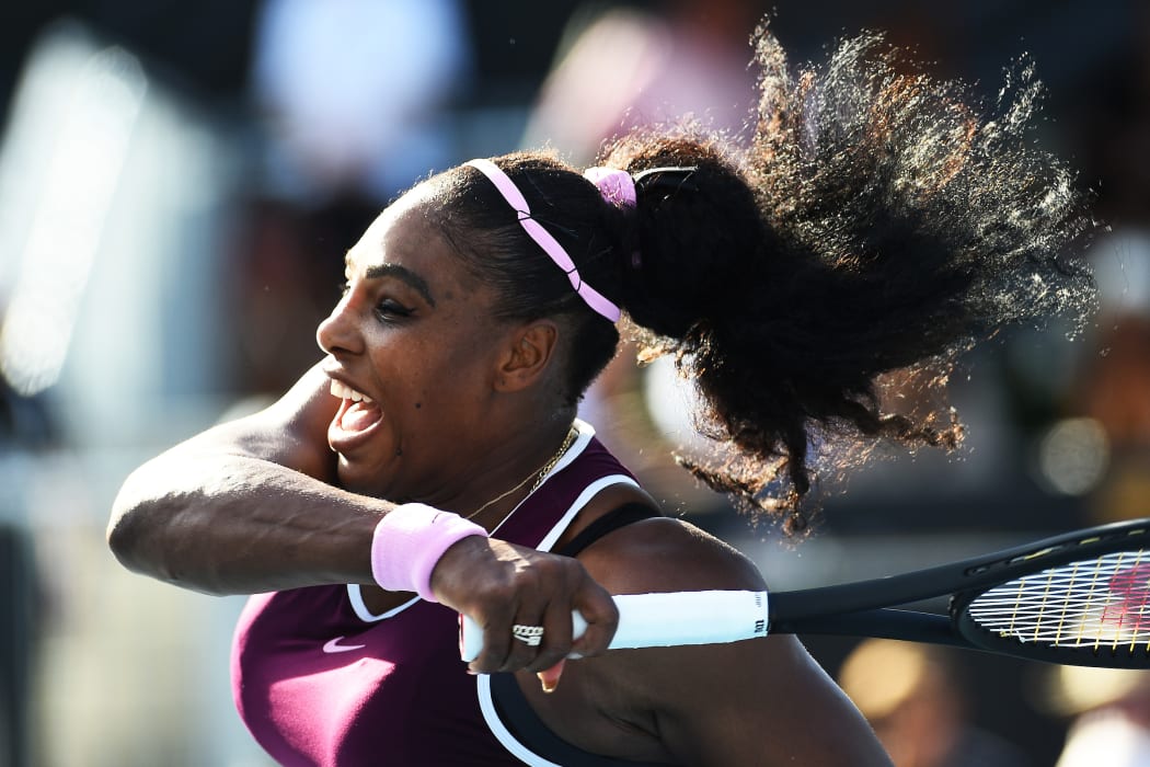 Serena Williams from the United States during her semi finals match against Amanda Anisimova from the United States at the 2020 ASB Classic Womens. ASB Tennis Centre, Auckland, New Zealand. Saturday 11 January 2020.