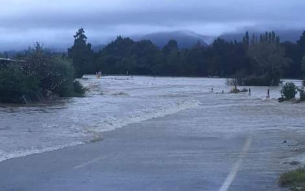Flooding near Takaka in the Tasman District.