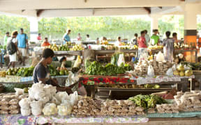 The market in Luganville, on Vanuatu's Santo.