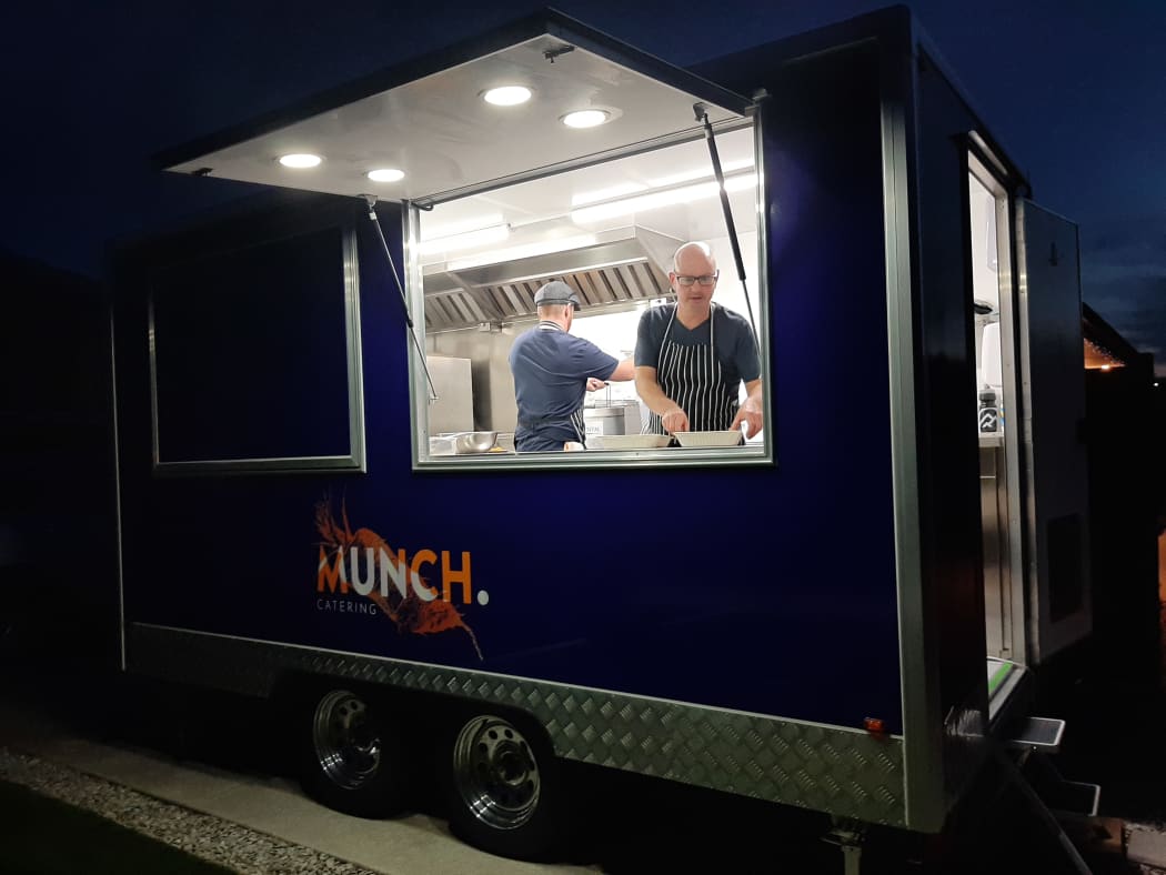 Ben Batterbury is operating Munch Catering from his mobile kitchen that was purchased to cater events last year.