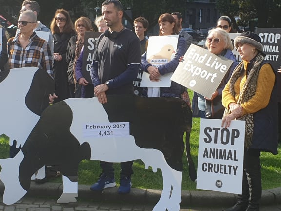 Animal welfare protesters turn out for a demonstration organised by SAFE outside of Parliament, 14 June, 2019.