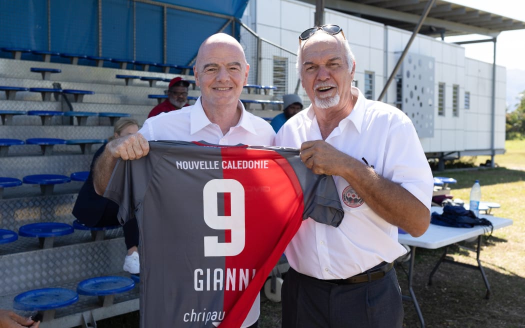 FIFA President Gianni Infantino at the Inauguration FCF HQ with New Caledonia Football Federation President Gilles Tavergeaux as part of his visit to Noumea.