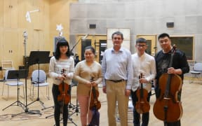 Martin-Lodge with the Polaris Quartet in 2017