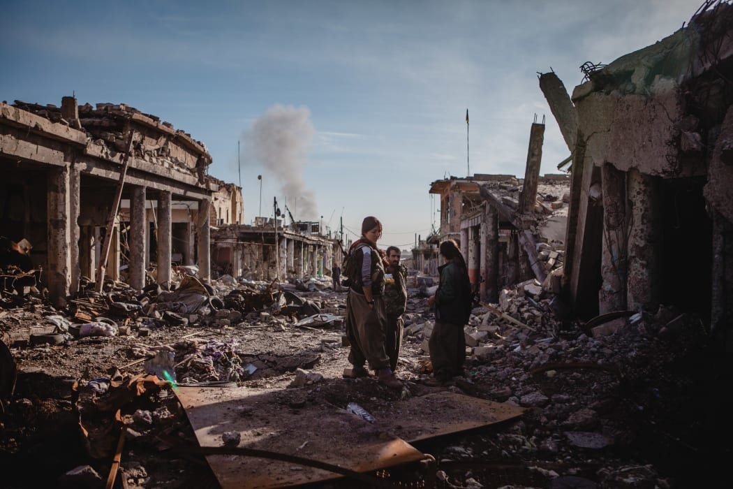 Peshmerga soldiers in Sinjar after it was recaptured in November 2015