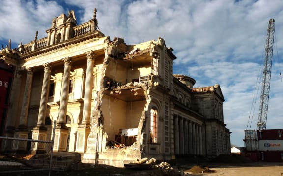 The quake-damaged Catholic cathedral in Christchurch