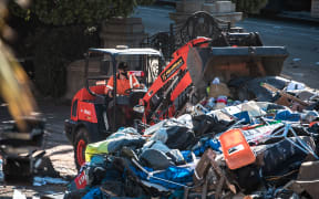 Rubbish left at Parliament grounds on 3 March, 2022, following a three-week occupation by anti-mandate and other protesters.