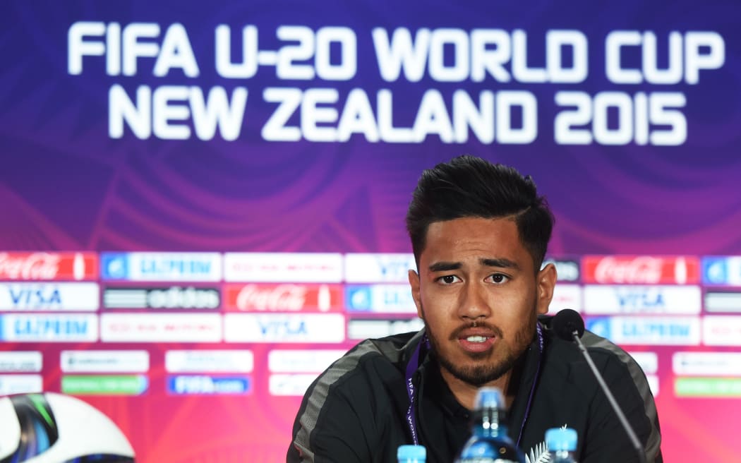 Junior All Whites captain Bill Tuiloma fronts the media