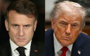 France's President Emmanuel Macron  and US President Donald Trump.