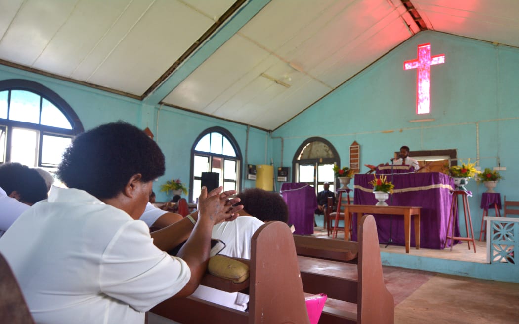 FIJI - DEC 18 2016:Sunday service in Methodist Church in Fiji. The Methodist Church of Fiji and Rotuma It is the largest Christian denomination in Fiji about 36 percent of the total population.