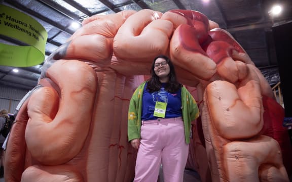 The Fieldays Hauora Taiwhenua Health & Wellbeing hub is filled with health resources, including a headset with fluffy ears that move in response to brainwaves