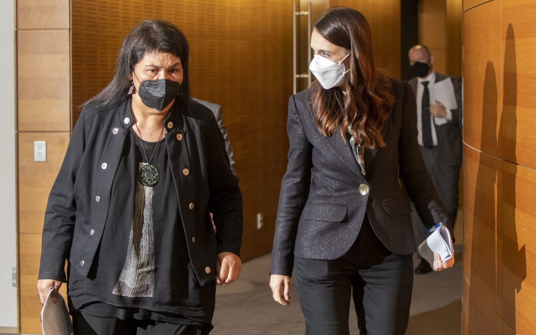 - POOL - Prime Minister Jacinda Ardern and Foreign Affairs Minister Nanaia Mahuta arriving for the post-Cabinet press conference at Parliament,
Wellington. 07 March, 2022.  NZ Herald photograph by Mark Mitchell