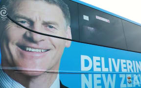 Bill English arrives in Auckland ahead of election