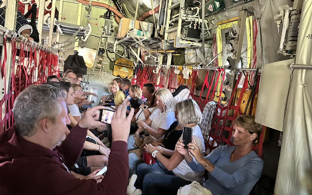 Andre Capiez and other Kiwis on New Caledonia evacuation flight