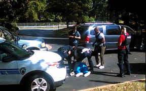 This video frame grab shows the moments after Keith Scott was shot.