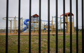 An empty playground in Christchurch as the country prepares to go into lockdown.