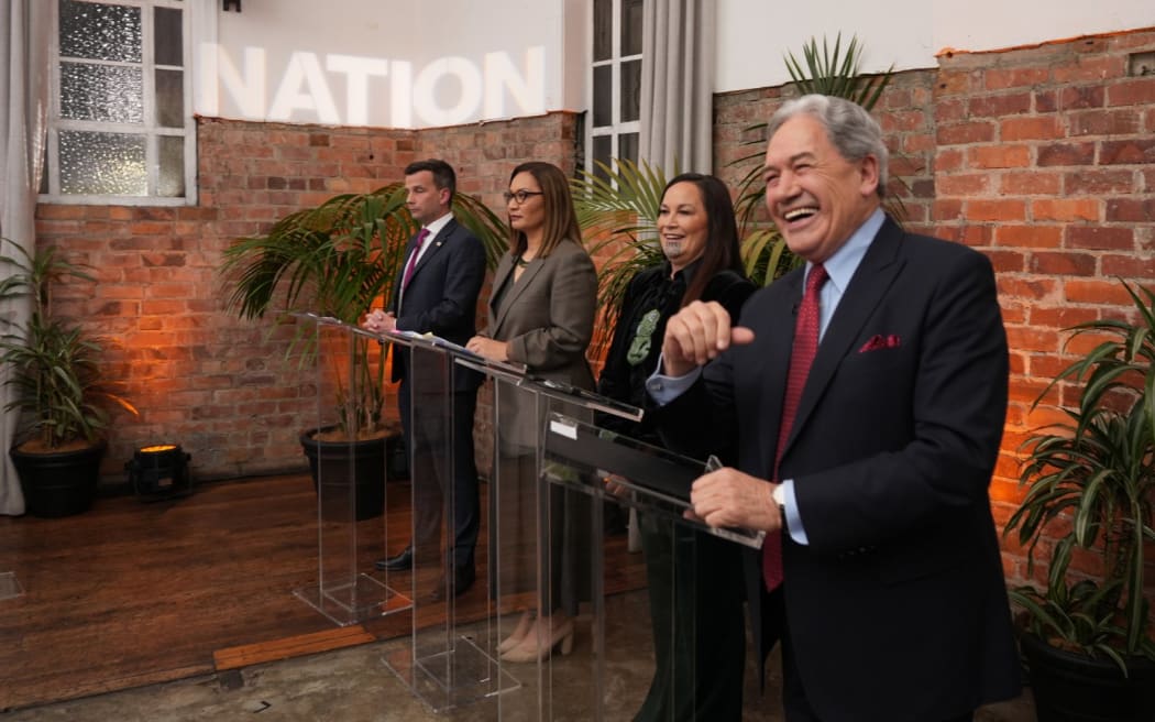 David Seymour, Marama Davidson, Debbie Ngarewa-Packer and Winston Peters.