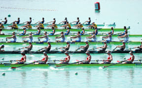 The men's eight at the 2015 World Rowing Championships in France.