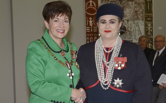 Dame Denise L'Estrange-Corbet with governor general Patsy Reddy.