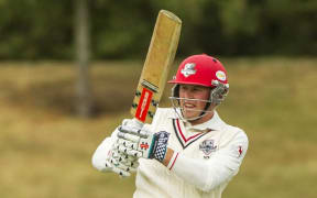 Henry Nicholls batting in a four-day Plunket Shield match for Canterbury vs Central Districts at Mainpower Oval, Rangiora. 17 December 2015. Photo: Joseph Johnson / www.photosport.nz