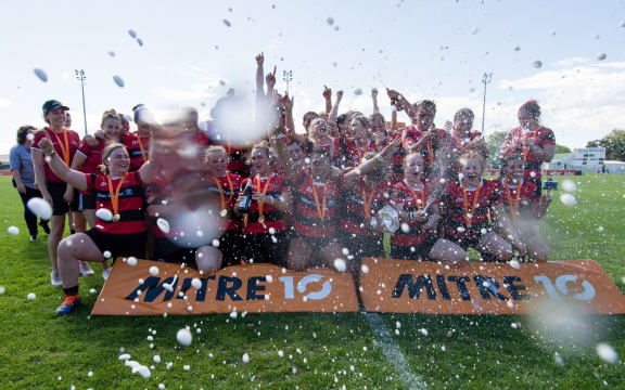 Canterbury celebrates winning  the Farah Palmer Cup Final vs Waikato, at Rugby Park, Christchurch, New Zealand, 31st October 2020.