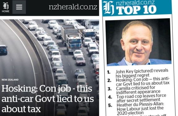 The anti-petrol tax opinions of two hosts  at Newstalk ZB harvested the clicks for its stablemate the Herald.