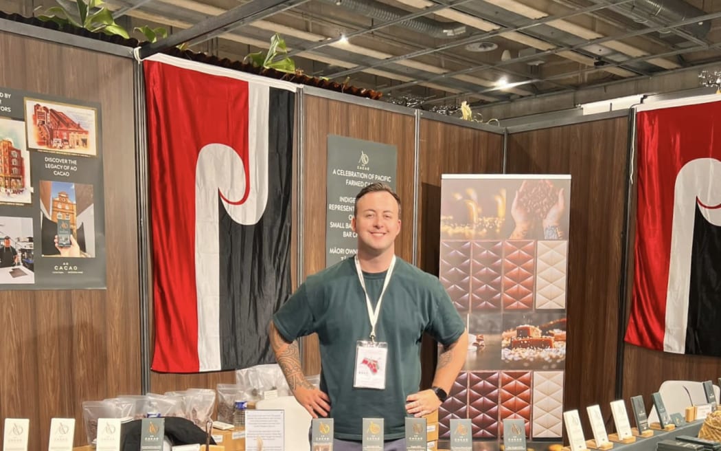 Ao Cacao chocolatier Thomas Netana Wright, at the Paris Salon du Chocolat.