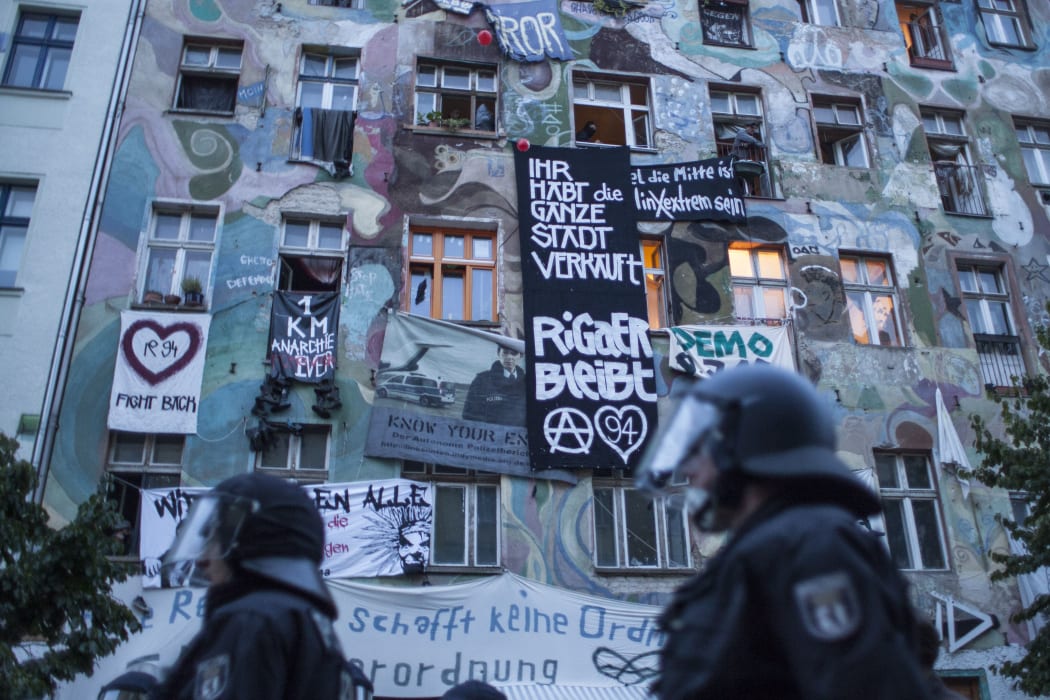Protests against evictions in Berlin, 2016.