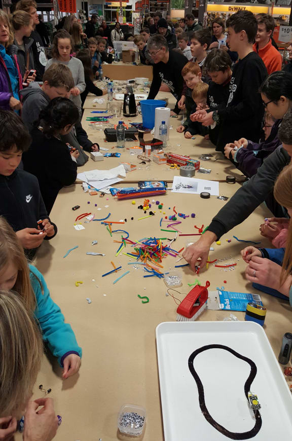The Bristlebot robot-building event at the recent International Science Festival in Dunedin was a sell-out success with the kids.