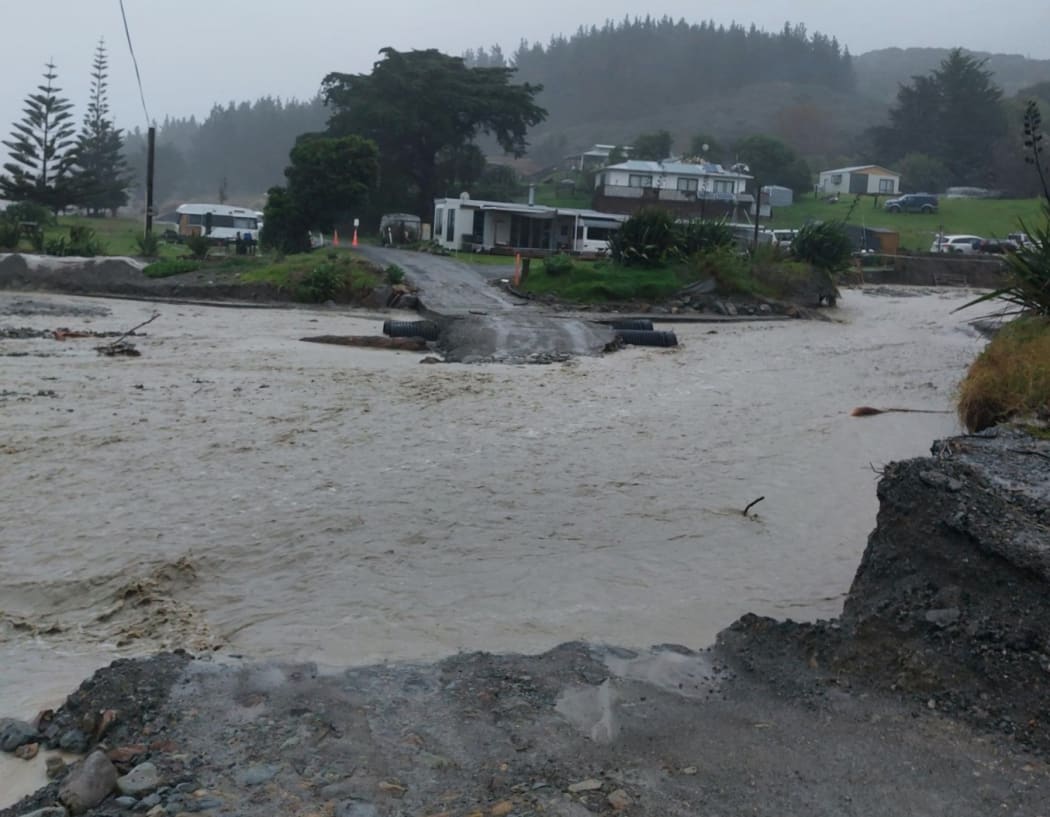 Bridge washed out at McIlroy Road in Waipiro