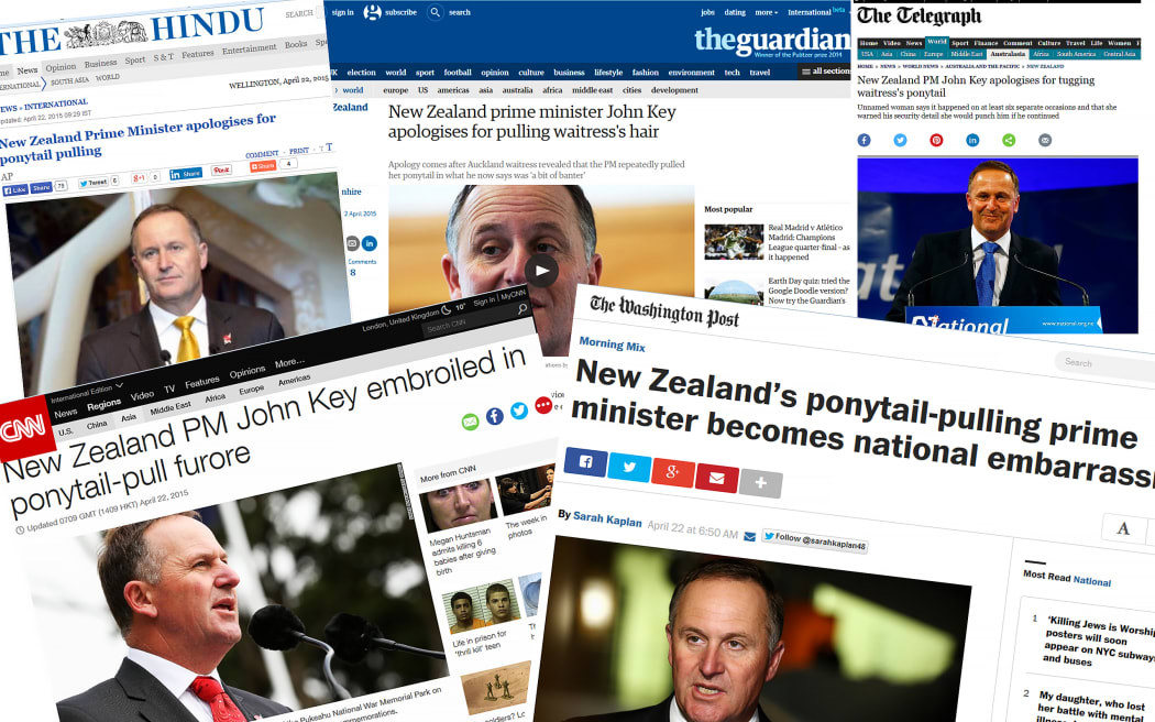 Ponytail composition. Newspaper articles around the world